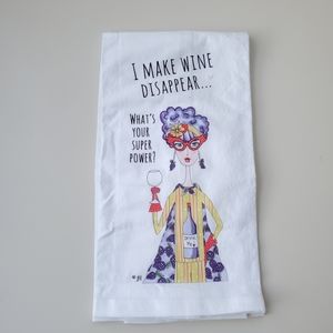 NEW Wine Theme Tea Towel | Humorous | Hostess Gift | Bar Towel
